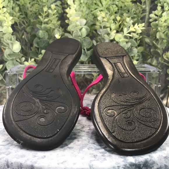 Montego Bay🌴Club Fuchsia Flower Thong Sandals Women’s 8 ☀️VGUC☀️ - Picture 6 of 9